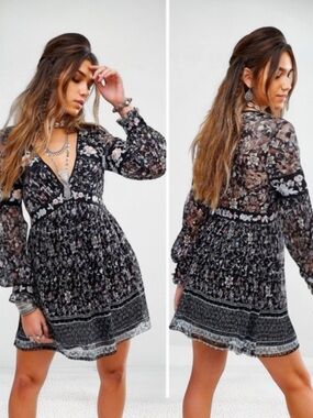 Free People CHERRY BLOSSOM MINI DRESS SIZE 6